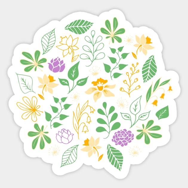 Spring floral pattern Sticker by ziryna